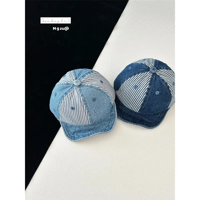 Baby Cap Retro Denim Blue Spring Autumn - Image 8