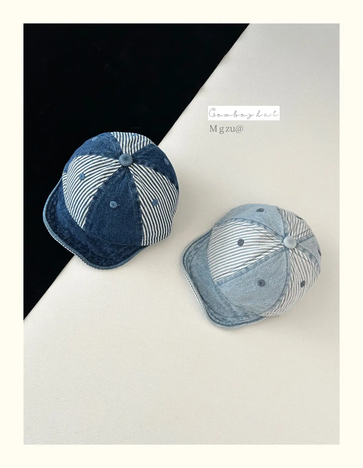 Baby Cap Retro Denim Blue Spring Autumn — feature 1