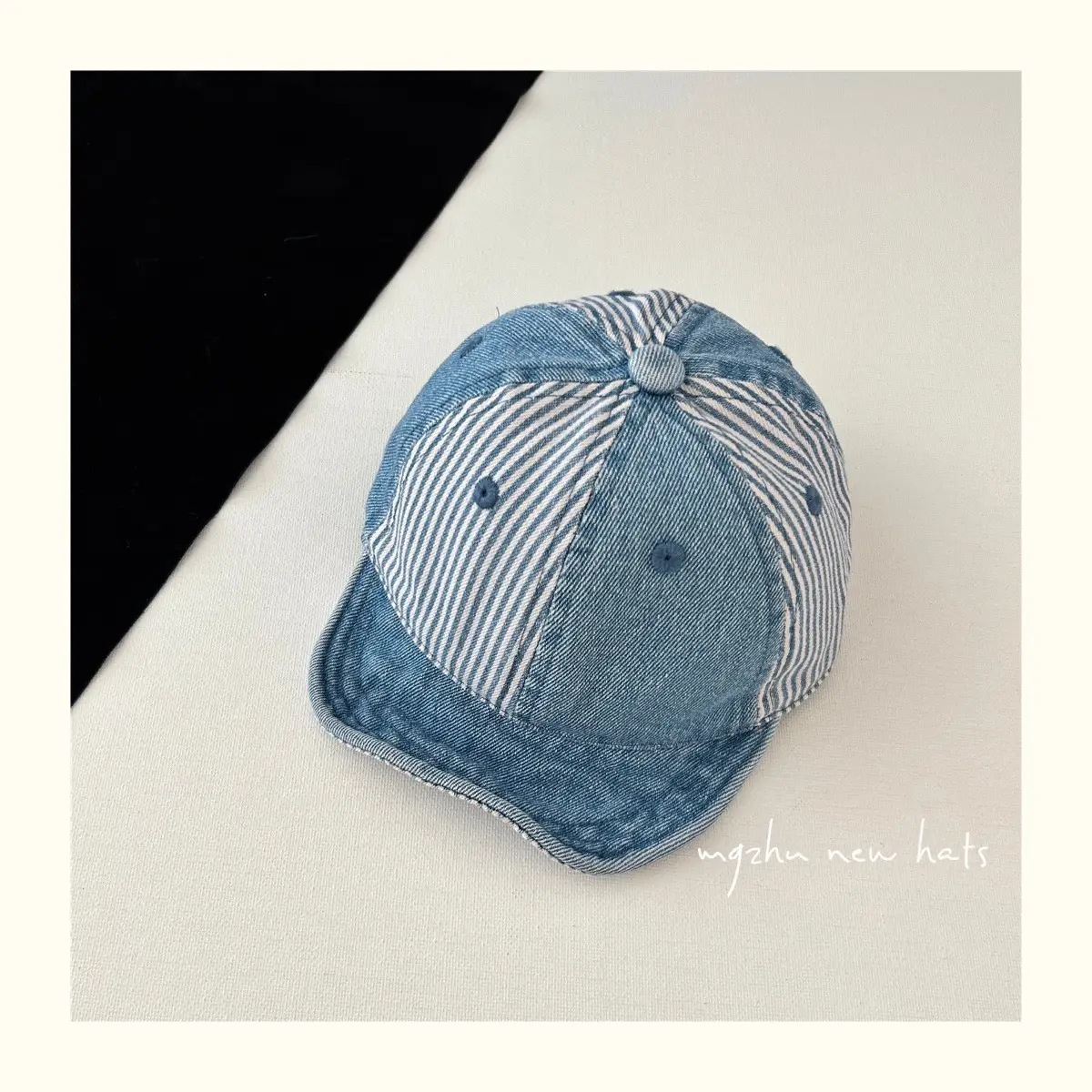 Baby Cap Retro Denim Blue Spring Autumn — feature 10