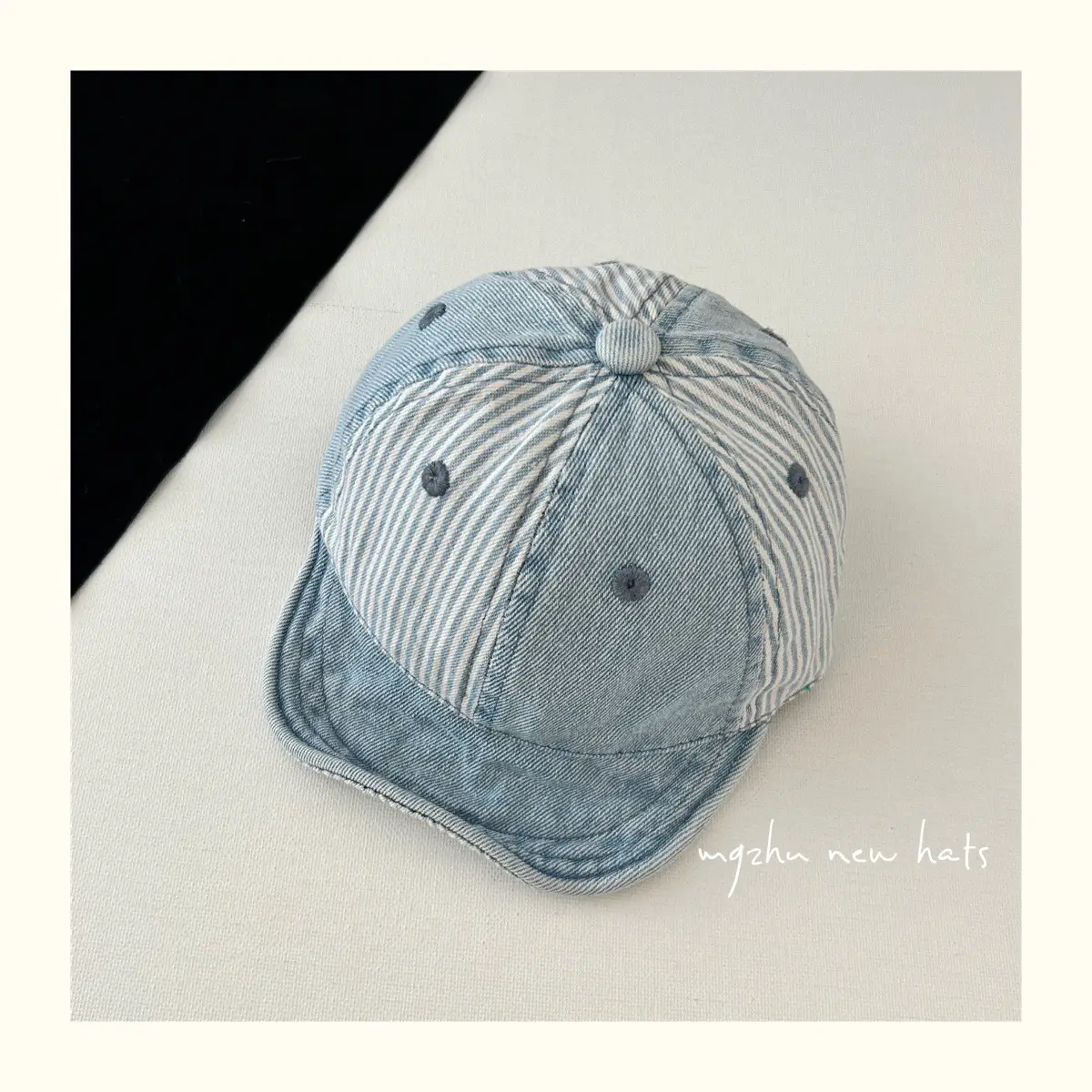 Baby Cap Retro Denim Blue Spring Autumn — feature 11