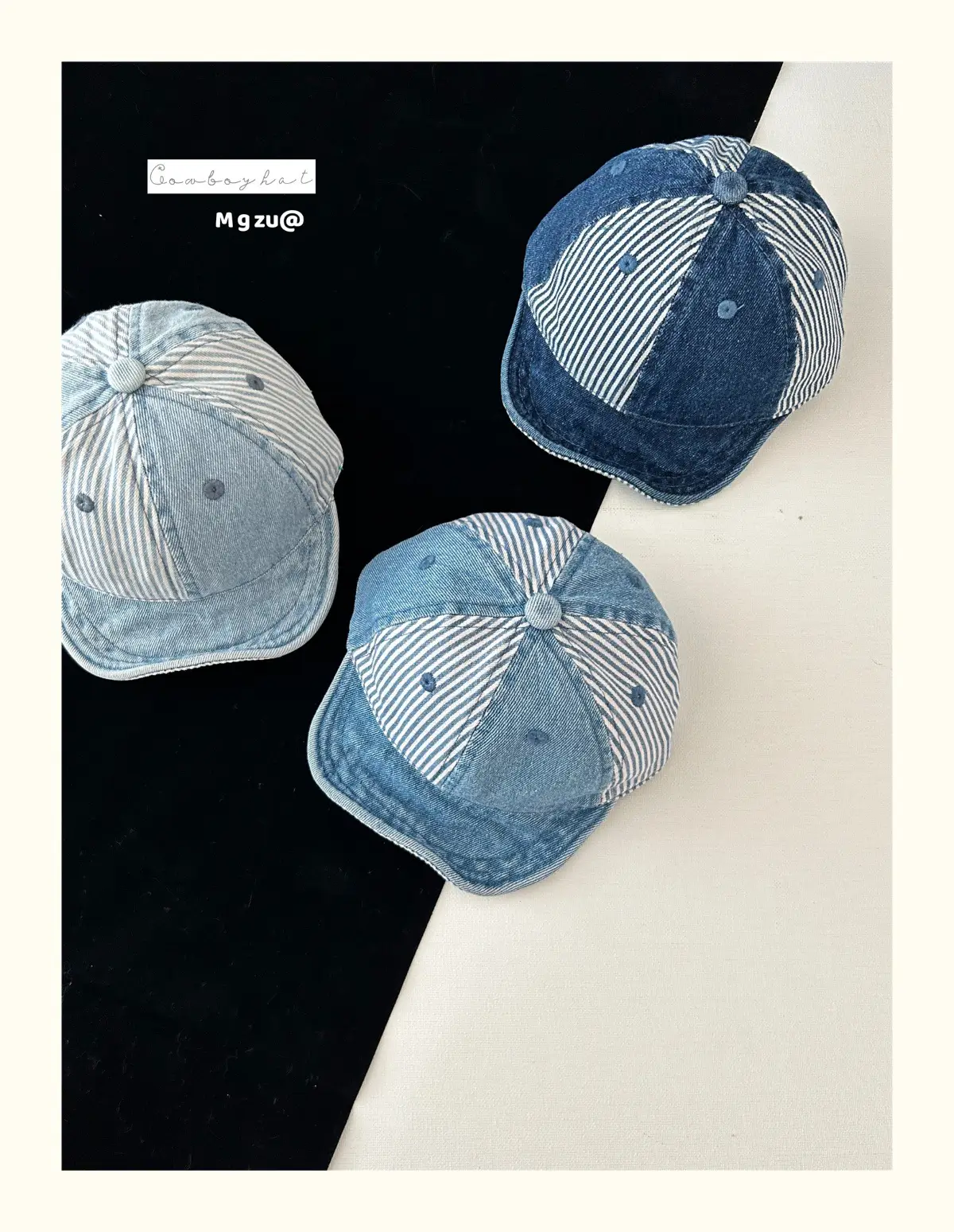 Baby Cap Retro Denim Blue Spring Autumn — feature 3