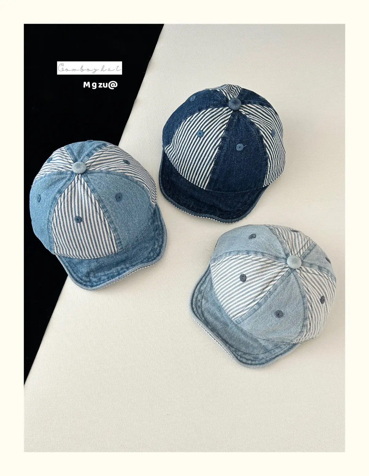 Baby Cap Retro Denim Blue Spring Autumn — feature 4