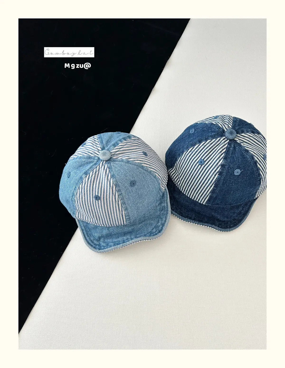 Baby Cap Retro Denim Blue Spring Autumn — feature 5