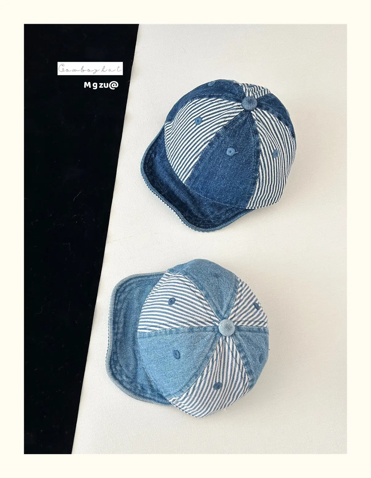 Baby Cap Retro Denim Blue Spring Autumn — feature 6