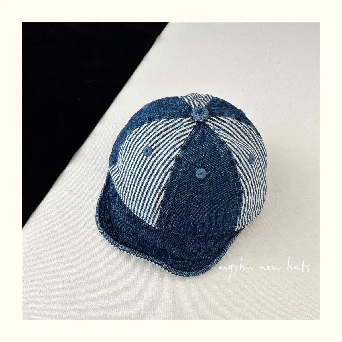 Baby Cap Retro Denim Blue Spring Autumn — feature 9