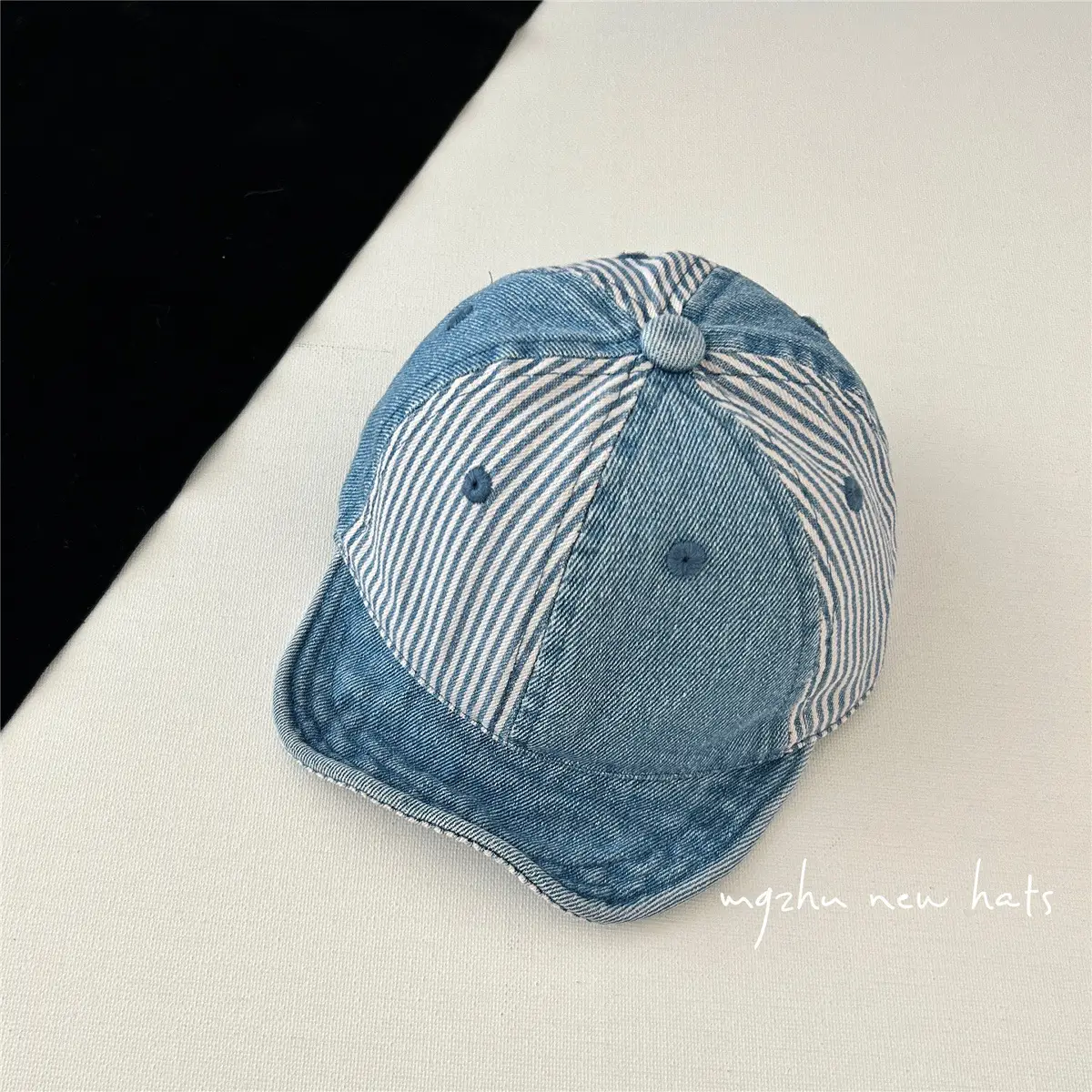 Baby Cap Retro Denim Blue Spring Autumn - Image 2