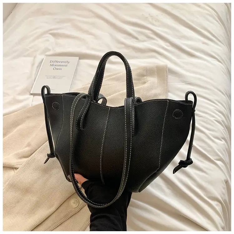 Tote Bag Tan Leather Large Capacity Shoulder Crossbody — feature 19
