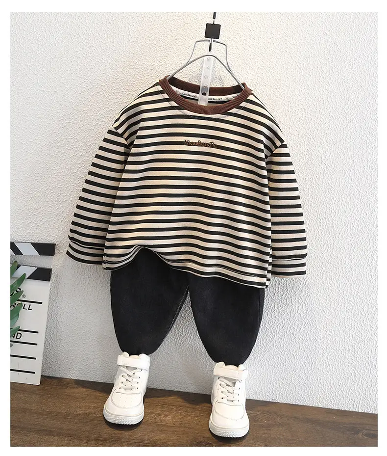 Boys Striped Long Sleeve T-Shirt Spring Autumn 2025 — feature 5