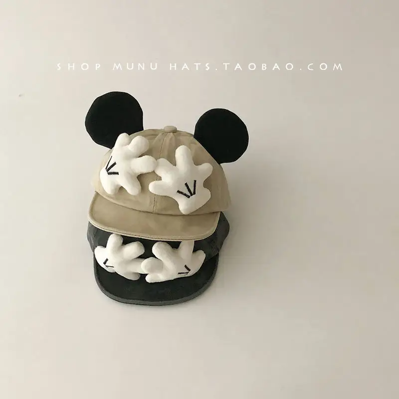 Baby Mickey Ears Hats for Boys Girls Soft Denim - Image 8