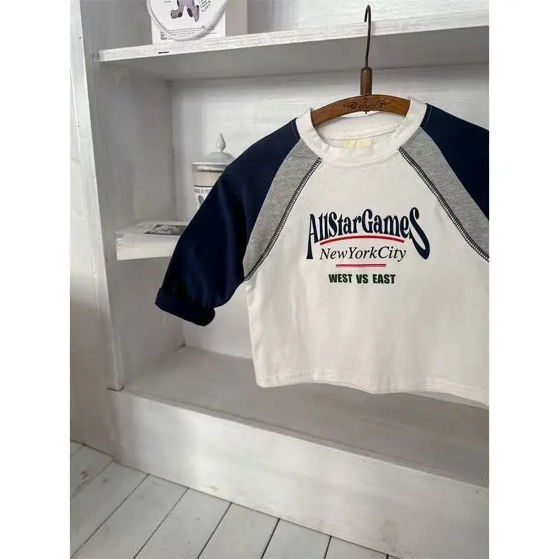 New Style Boys Cotton T-Shirt White Navy West vs East