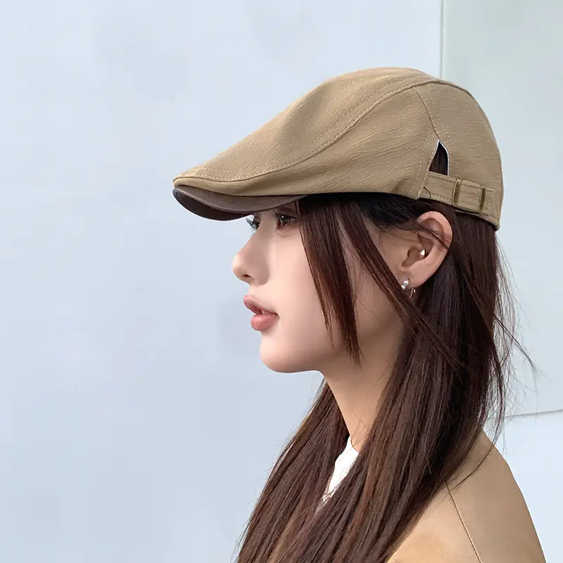 Women Leather Brim Cap Summer Painter's Hat — feature 23