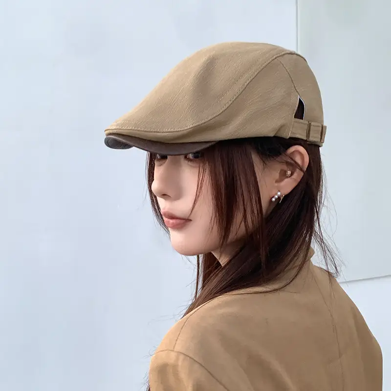 Women Leather Brim Cap Summer Painter's Hat — feature 24
