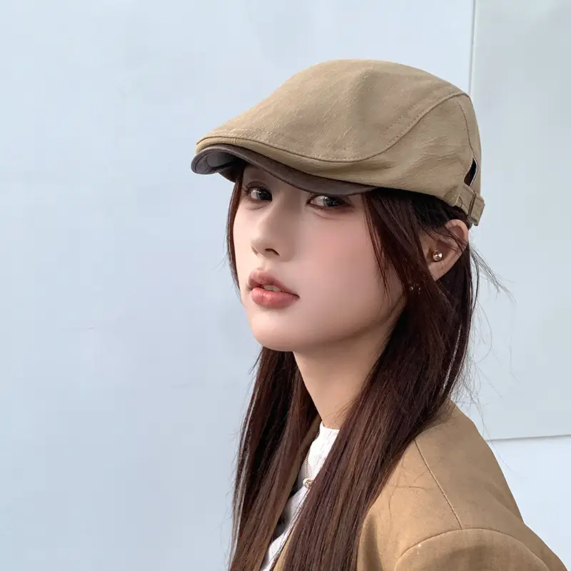 Women Leather Brim Cap Summer Painter's Hat — feature 25