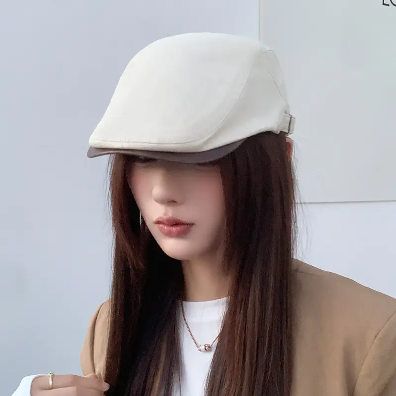 Women Leather Brim Cap Summer Painter's Hat — feature 27