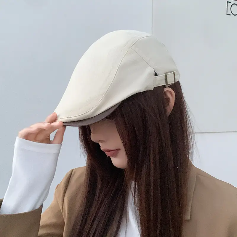 Women Leather Brim Cap Summer Painter's Hat — feature 28
