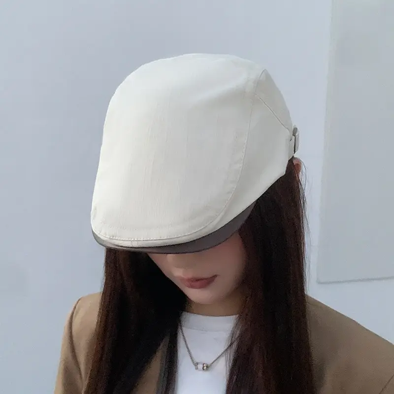 Women Leather Brim Cap Summer Painter's Hat — feature 29