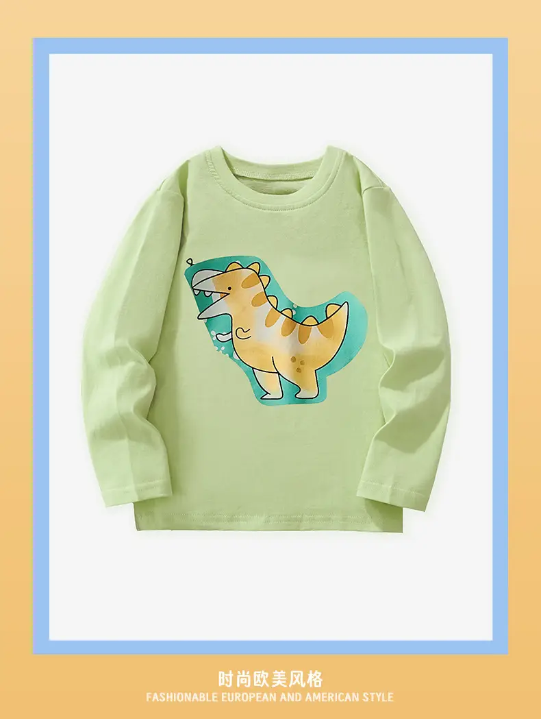 25Th Autumn Boys Dinosaur Print Long Sleeve T-Shirt — feature 3
