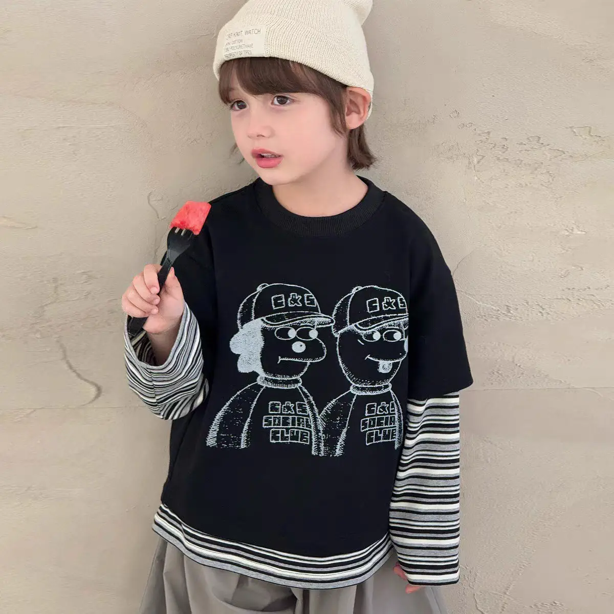Boys Long Sleeve Cotton T-Shirt 2025 Streetwear — feature 1