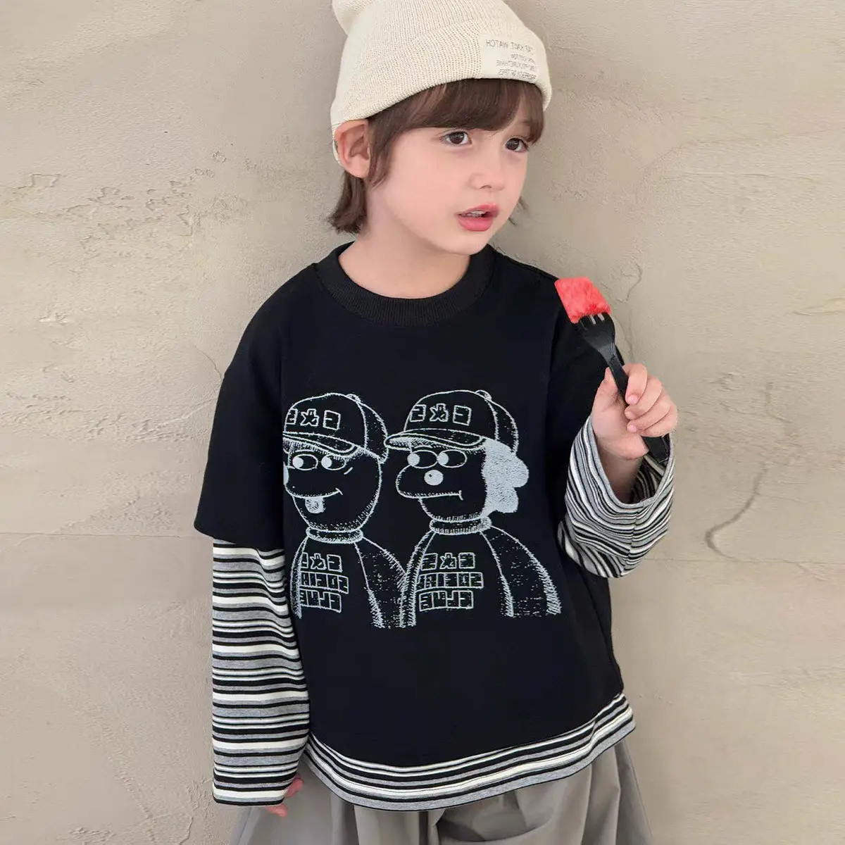 Boys Long Sleeve Cotton T-Shirt 2025 Streetwear — feature 2