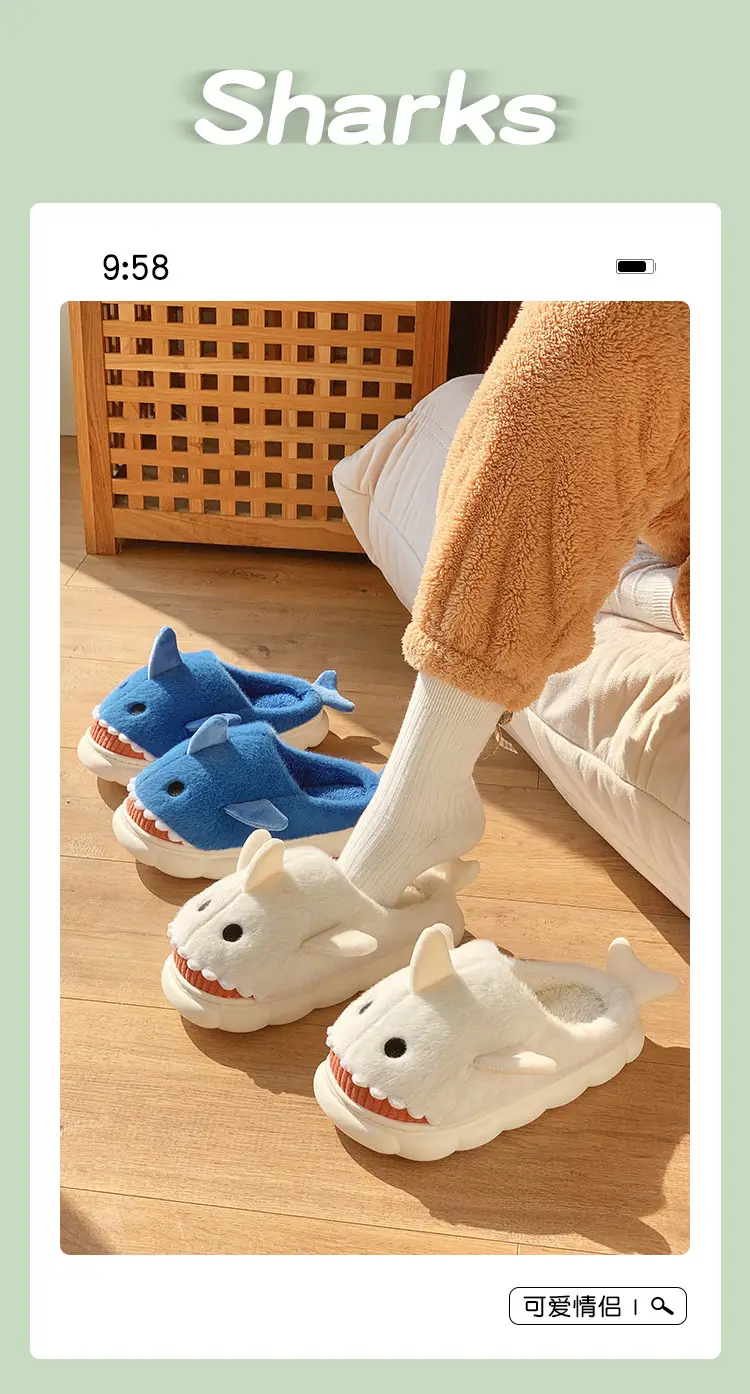 Cute Fleece Lined Dolphin Slippers for Women — feature 1