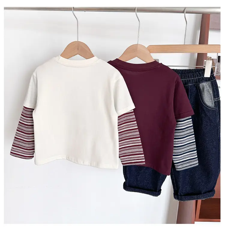 New Kids Korean Style Striped T-Shirt Set — feature 9