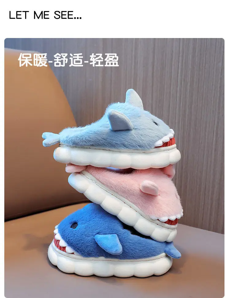 Winter Blue Shark Plush Baby Slippers 2025 — feature 3