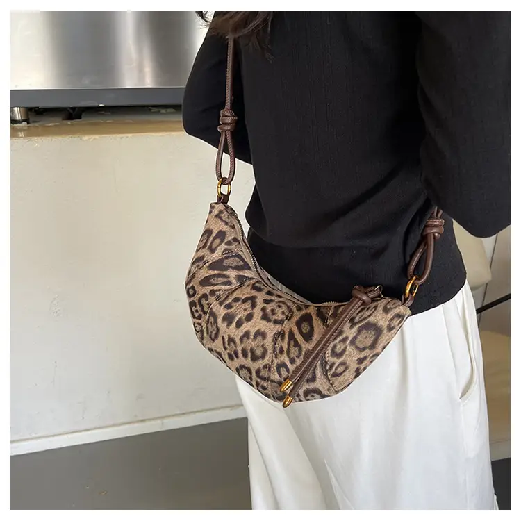 Leopard Print Croissant Bag Women's Shoulder Crossbody — feature 13