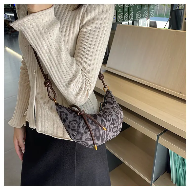 Leopard Print Croissant Bag Women's Shoulder Crossbody — feature 16