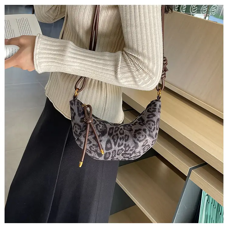 Leopard Print Croissant Bag Women's Shoulder Crossbody — feature 19