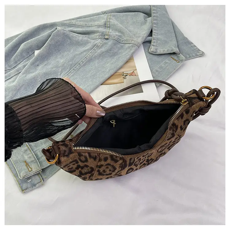 Leopard Print Croissant Bag Women's Shoulder Crossbody — feature 20
