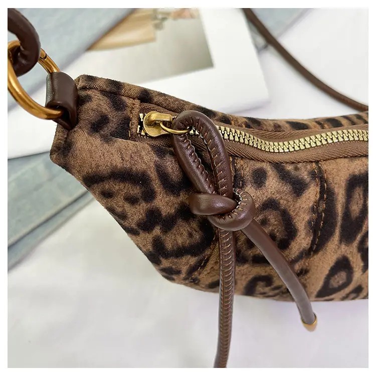 Leopard Print Croissant Bag Women's Shoulder Crossbody — feature 22