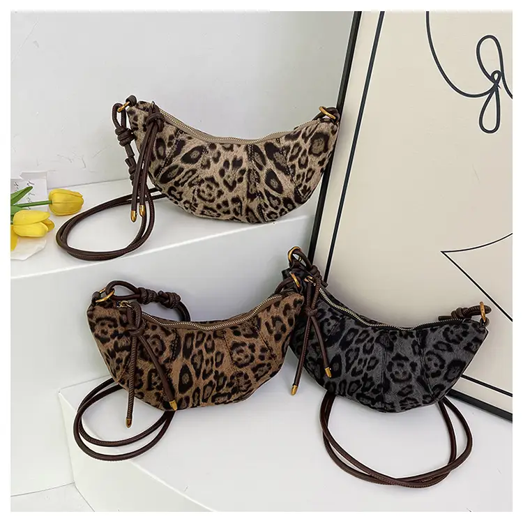 Leopard Print Croissant Bag Women's Shoulder Crossbody — feature 27