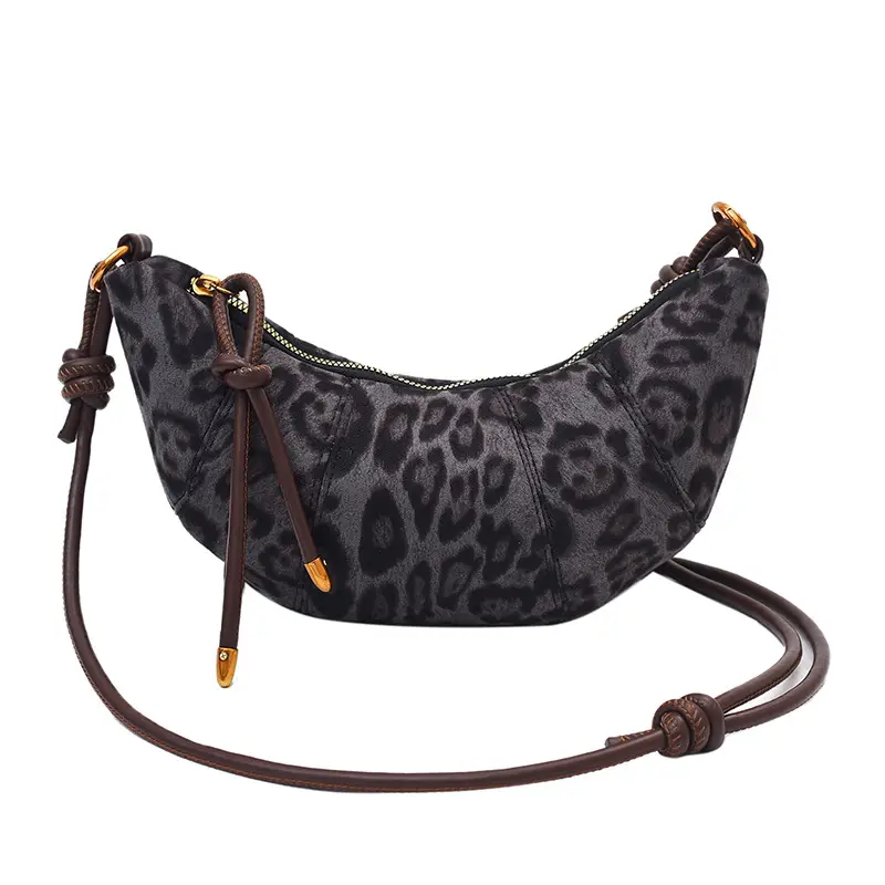 Leopard Print Croissant Bag Women's Shoulder Crossbody