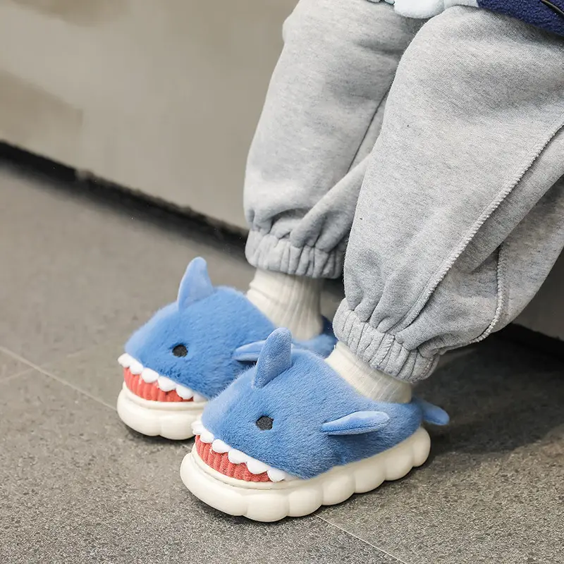 Cute Cartoon Shark Slippers for Kids Autumn Winter - Image 5
