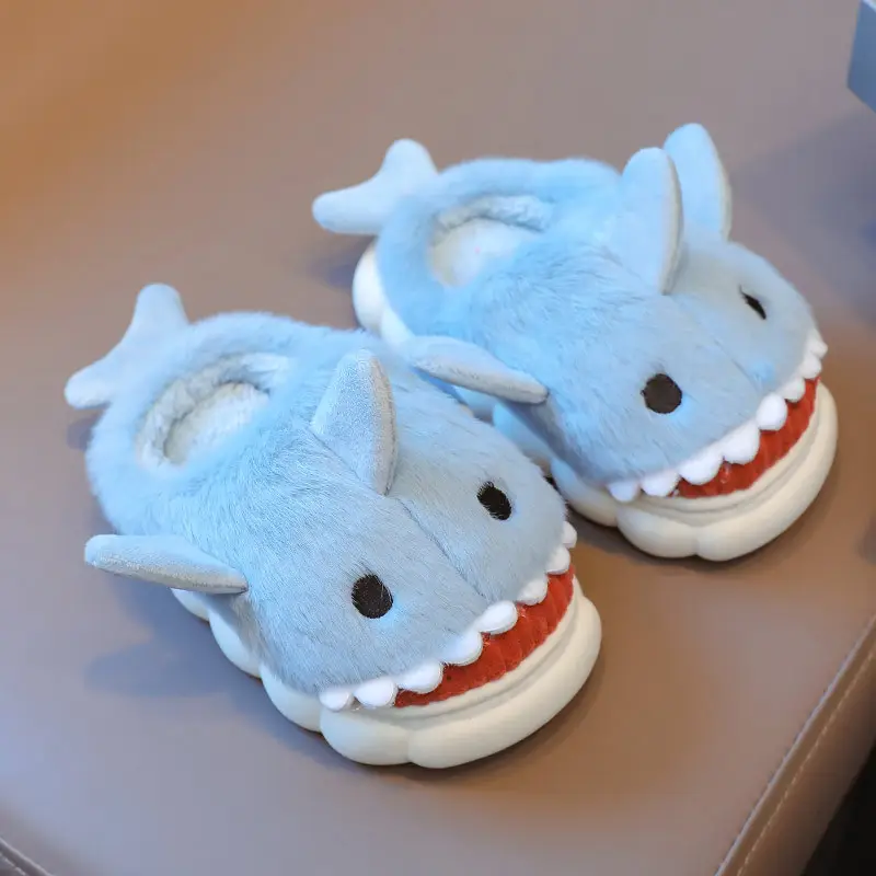Cute Cartoon Shark Slippers for Kids Autumn Winter - Image 2