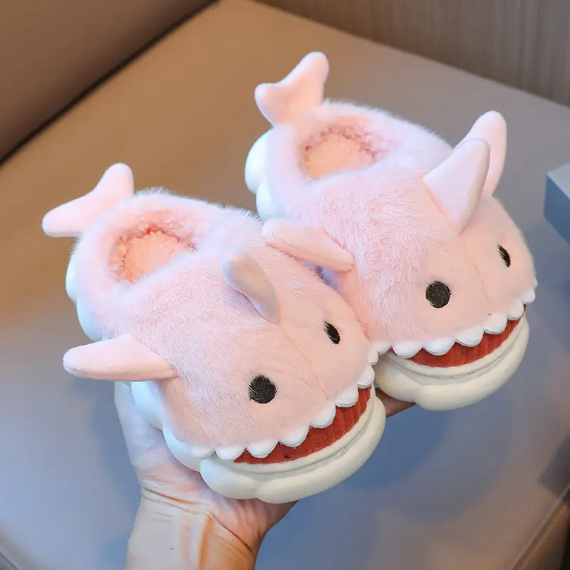 Cute Cartoon Shark Slippers for Kids Autumn Winter - Image 3