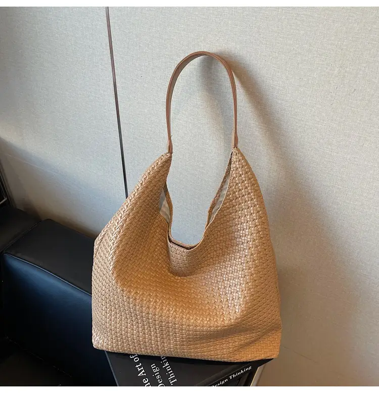 Women Cross-Border Woven Tan Tote Bag 2025 — feature 12