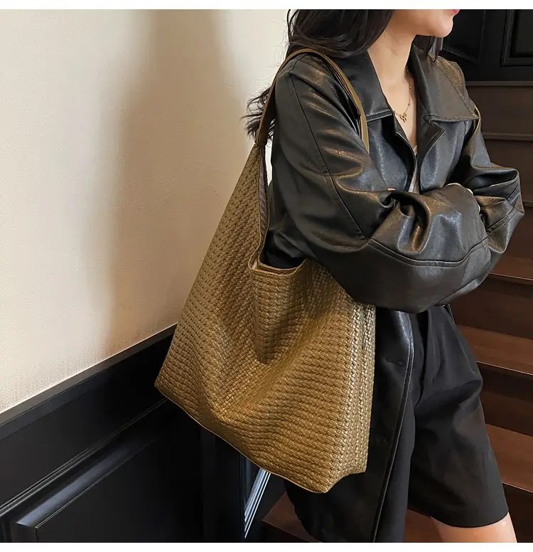 Women Cross-Border Woven Tan Tote Bag 2025 — feature 28