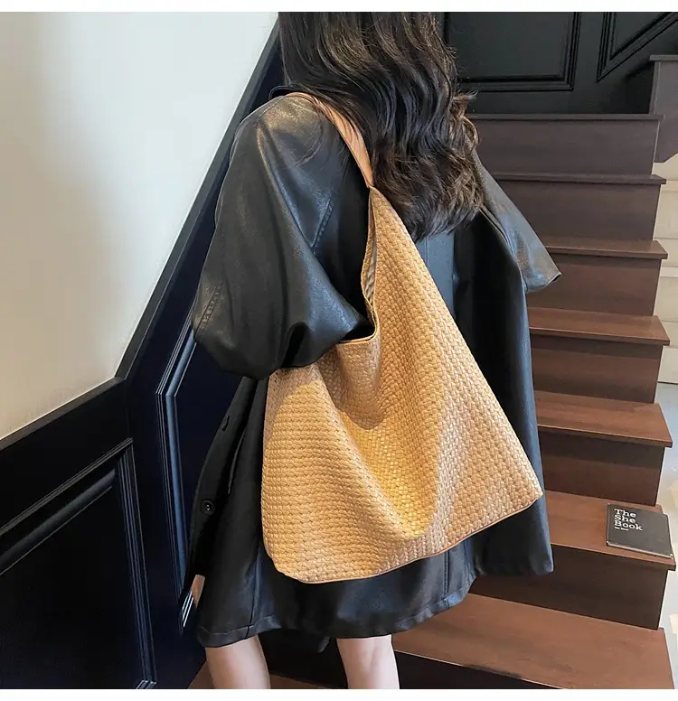 Women Cross-Border Woven Tan Tote Bag 2025 — feature 29