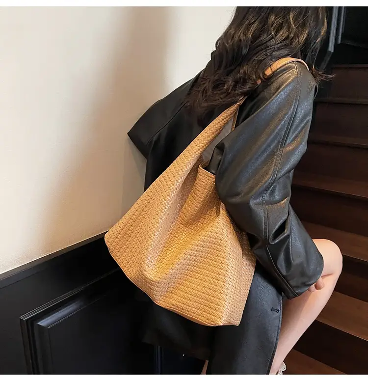 Women Cross-Border Woven Tan Tote Bag 2025 — feature 30