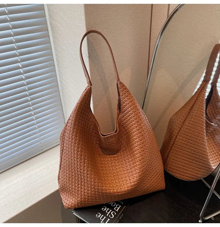Women Cross-Border Woven Tan Tote Bag 2025 — feature 9