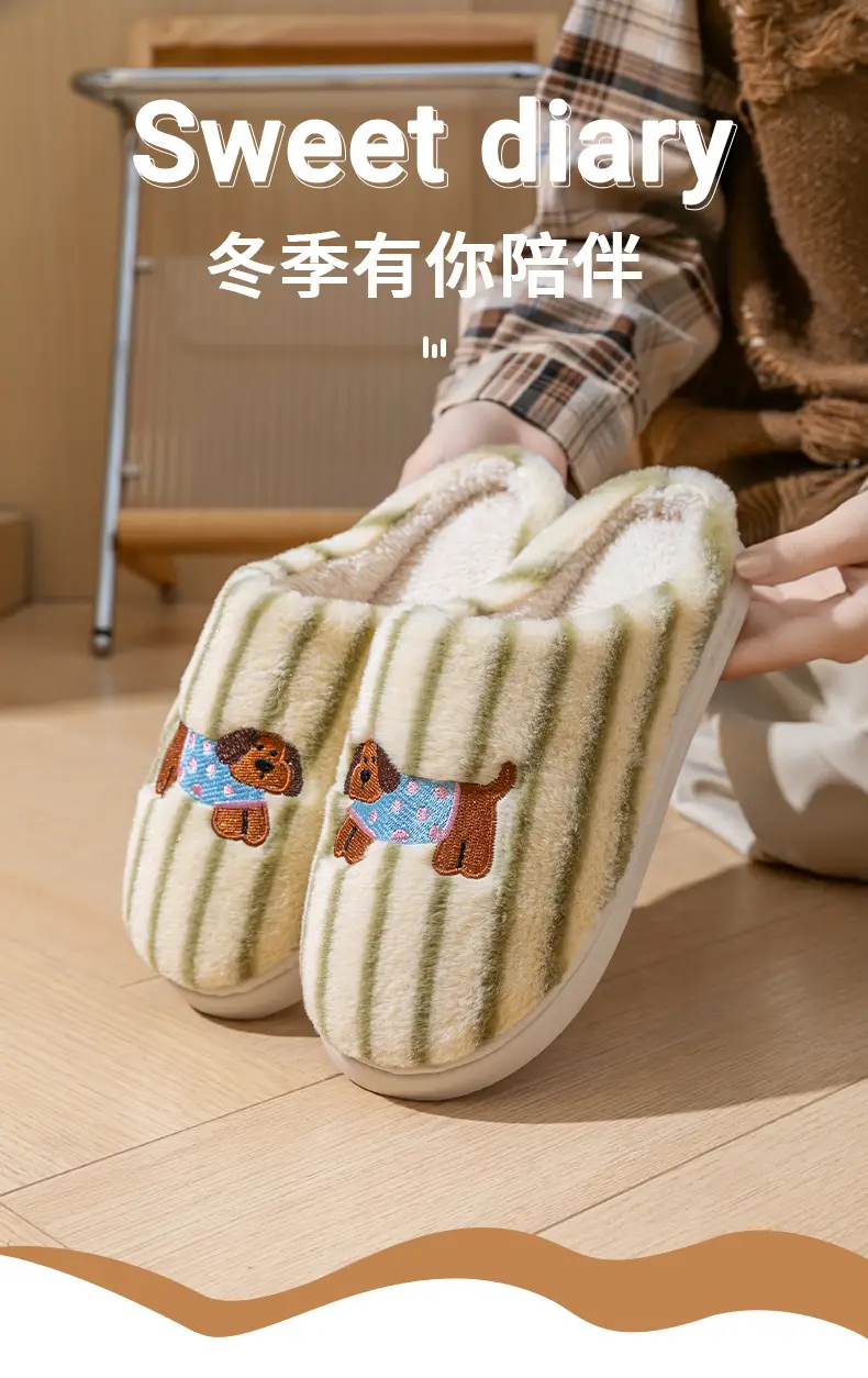 New Cartoon Cotton Slippers for Men Women Home Winter — feature 1