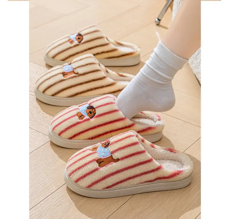 New Cartoon Cotton Slippers for Men Women Home Winter — feature 18