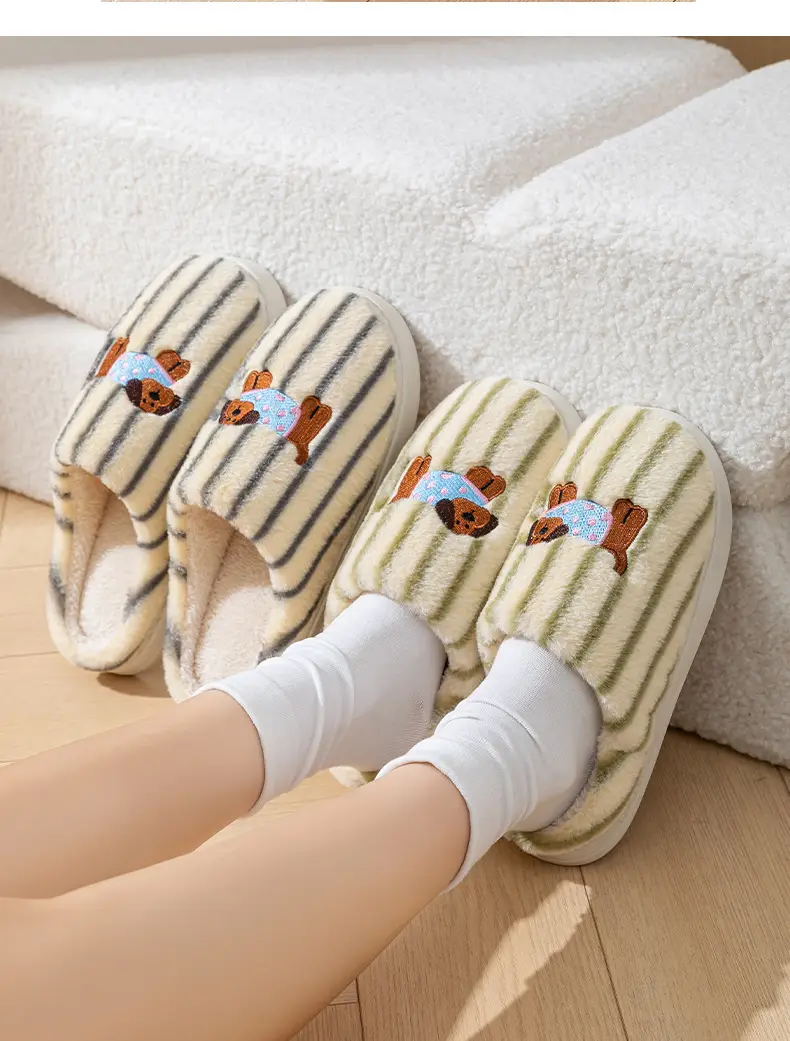 New Cartoon Cotton Slippers for Men Women Home Winter — feature 19
