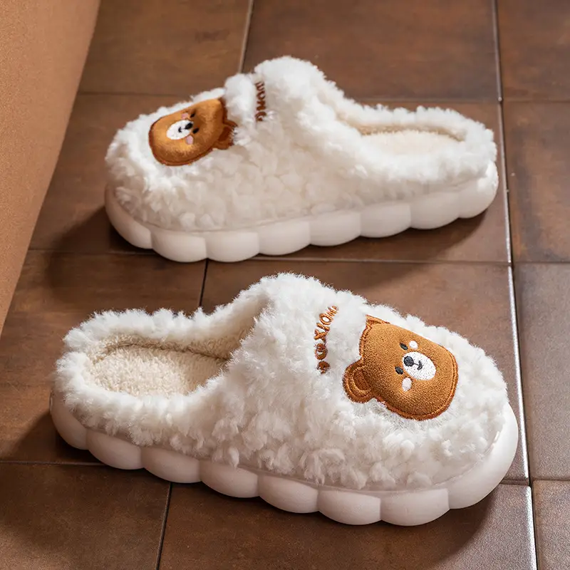 New Cartoon Cotton Slippers for Men Women Home Winter - Image 11