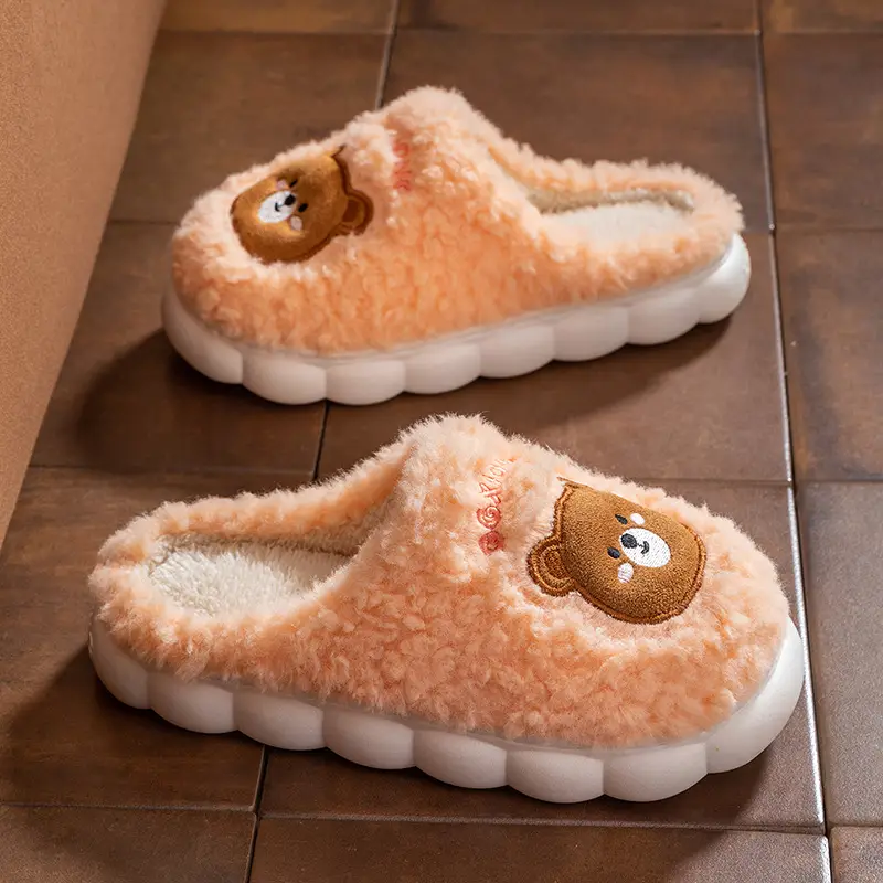 New Cartoon Cotton Slippers for Men Women Home Winter - Image 12