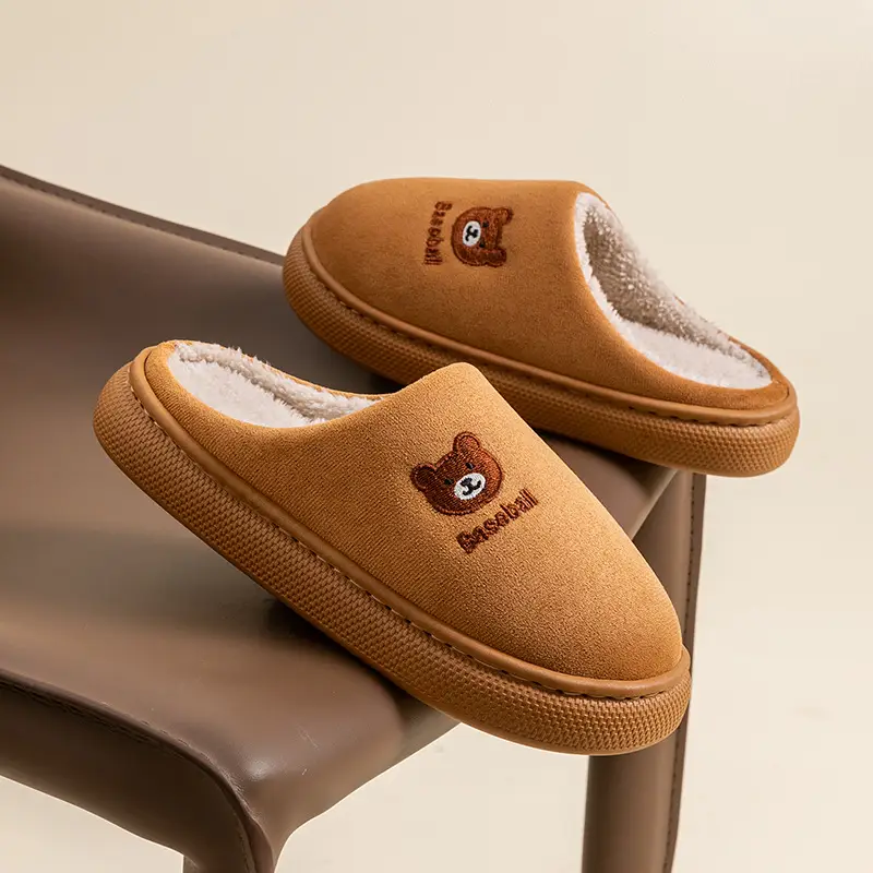 New Cartoon Cotton Slippers for Men Women Home Winter - Image 2