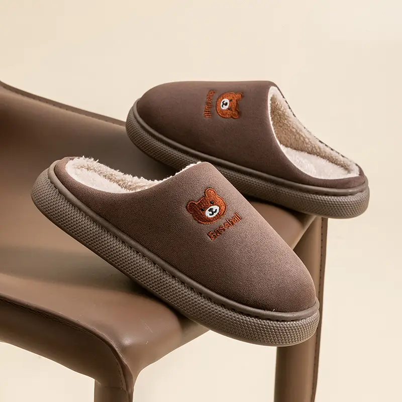 New Cartoon Cotton Slippers for Men Women Home Winter - Image 3