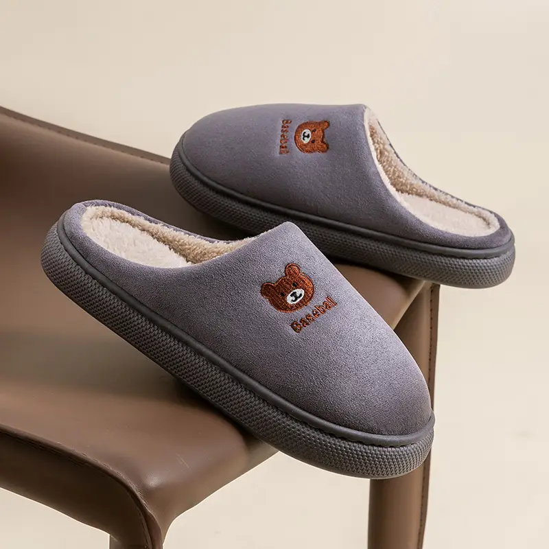 New Cartoon Cotton Slippers for Men Women Home Winter - Image 4