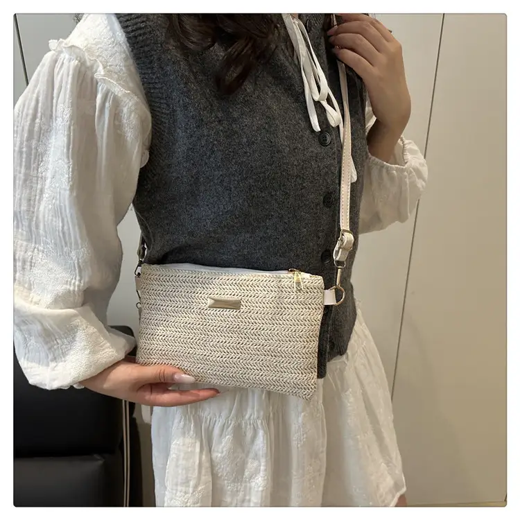 Women's Woven Crossbody Bag Small Square Handheld Mobile Bag — feature 20